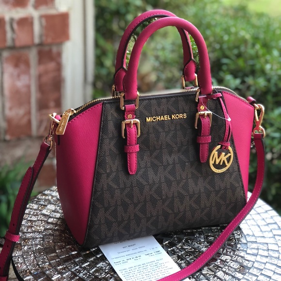 Michael kors medium Ciara crossbody bag brown/pink - Picture 2 of 8